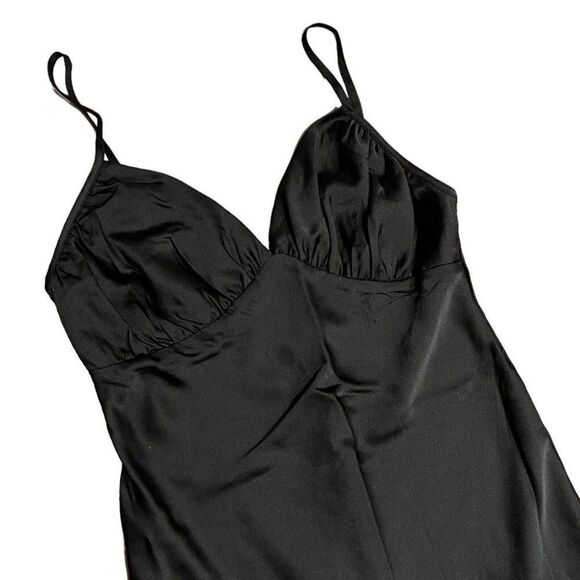 Abercrombie Fitch Dress Women’s S Black Satin Slip Silky Layer Sexy Date Night - Picture 2 of 8